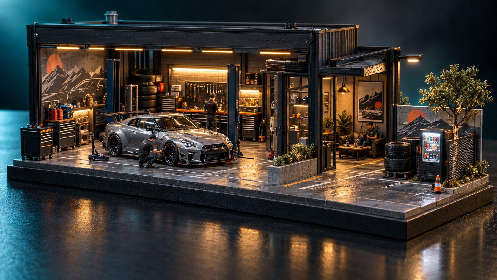 Miniature Car Scenes & Bespoke Builds — matching page hero illustration