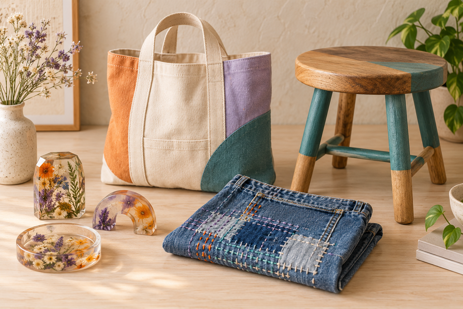 A selection of handmade and personalised Second Story Studio pieces